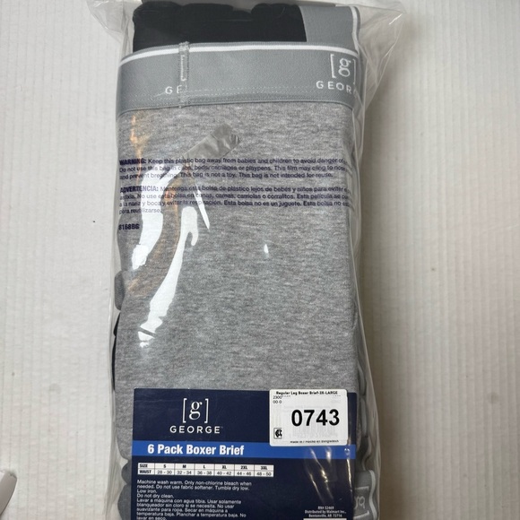 George Men's Regular Leg Boxer Briefs, 6-Pack - Picture 4 of 4